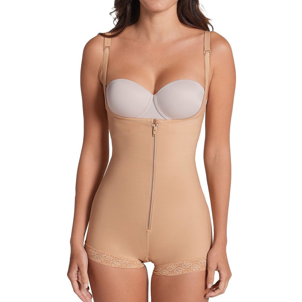 Leonisa Women's Slimming Braless Firm Tummy Compression Body Shaper in Boyshort